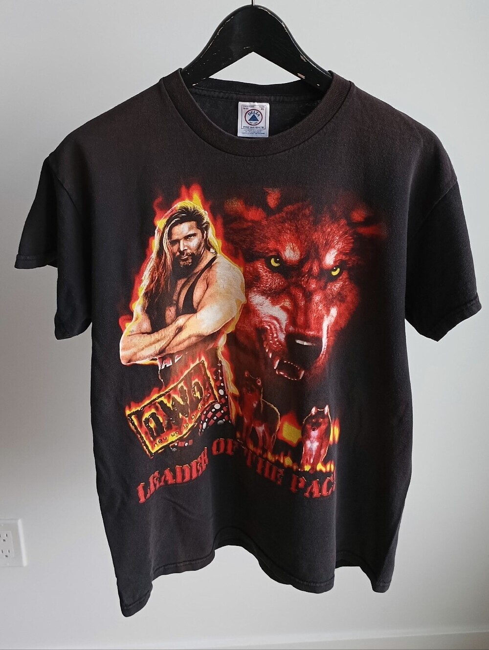 Vintage 90s WCW Kevin Nash T-Shirt Leader of the Pack Wolfpac Graphic Youth XL